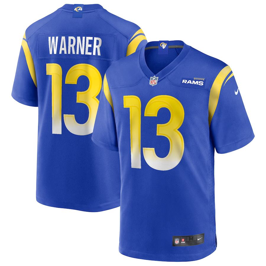 Men Los Angeles Rams 13 Kurt Warner Nike Royal Game Retired Player NFL Jersey